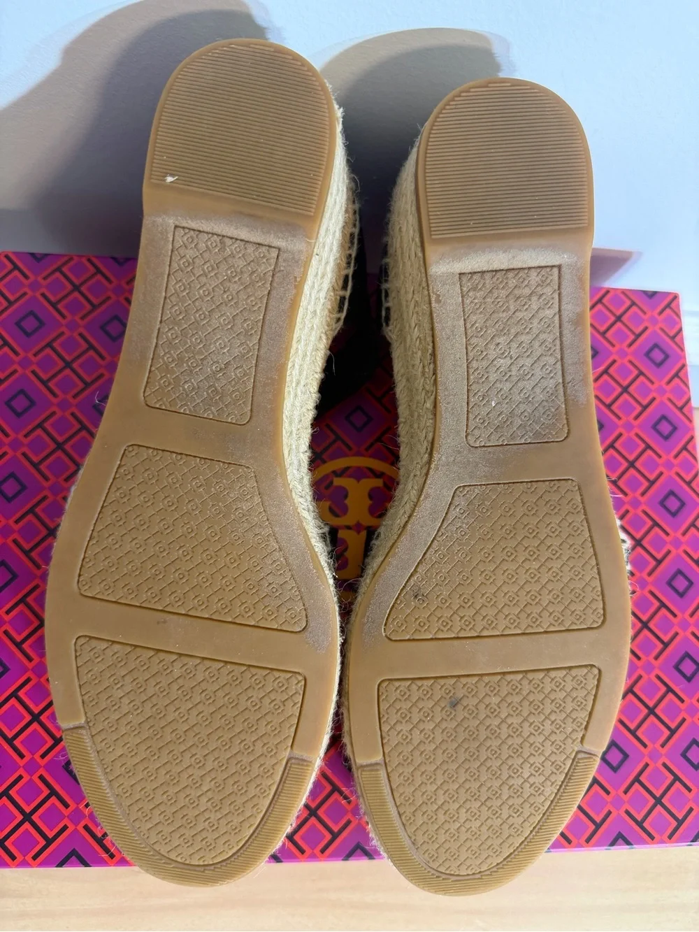 Tory Burch Catalina Espadrille Wedge Sandals; black; size 9; very good condition